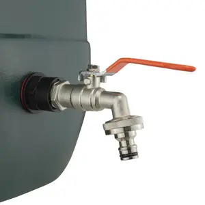 water butt/rain barrel/tank outlet adaptor with metal lever tap,1/2" (requires a 21mm hole)