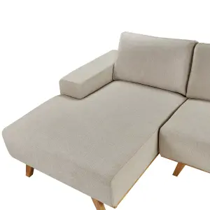 Corner Sofa NORA Beige Fabric Right Hand