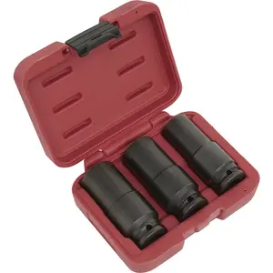 3 PACK - 17mm 19mm 21mm Counter Weighted Impact Socket Set - 1/2" Square Drive