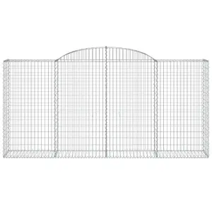 Berkfield Arched Gabion Baskets 7 pcs 300x50x140/160 cm Galvanised Iron