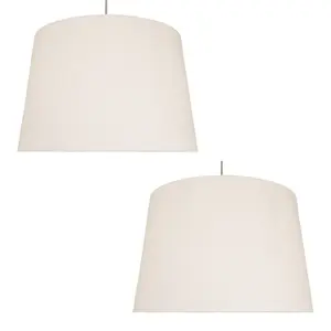 First Choice Lighting Set of 2 Linen Natural Linen 40cm Lightshade for Pendants or Lamps