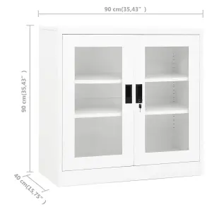 Berkfield Office Cabinet White 90x40x90 cm Steel