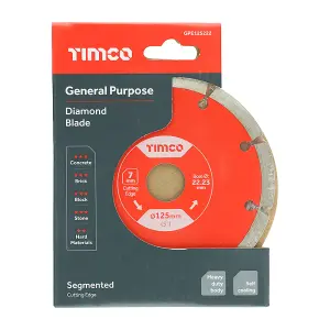 TIMCO Premium Diamond Blade Segmented - 125 x 22.2