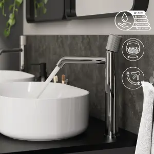 GoodHome Levanna XL Chrome effect Round Basin Mixer Tap