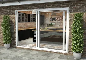 Green & Taylor White Aluminium External Sliding Doors - LH Sliding / RH Fixed - 2990 x 2090mm (WxH)