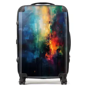 Colourful Chaos: Urban Dreamscape Suitcase - Medium