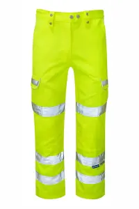 PULSAR High Visibility Ladies Combat Trousers - Yellow - Tall Leg Size 14