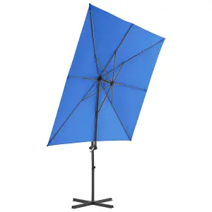 Berkfield Cantilever Umbrella with Steel Pole Azure Blue 250x250 cm