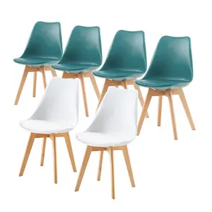 Nero Upholstered Dining Chair (Set of 6) Green/White