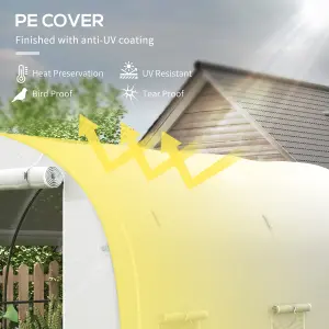 Outsunny Polytunnel Greenhouse with PE Cover, Galvanised Steel Frame, White