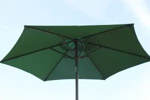 2.1M Wide Garden Parasol Umbrella With Tilt and Crank  (Green)