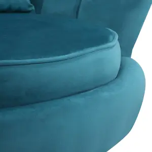 Velvet Teal Daisy Accent Chair