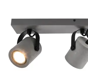 Kempston Bar Matt Grey 4 Light Spotlight