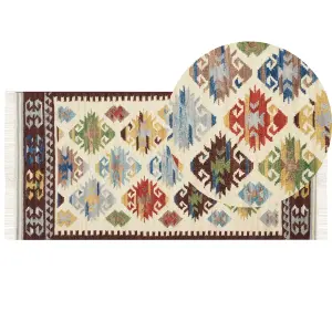 Wool Kilim Area Rug 80 x 150 cm Multicolour AKNALICH