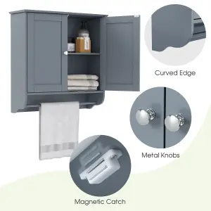 Costway Wall Mounted Bathroom Cabinet Hanging Medicine Cabinet w/ Towel Bar