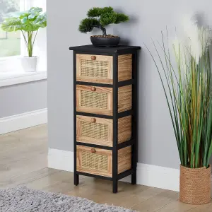 Home Source Mosina 4 Drawer Rattan Storage Chest