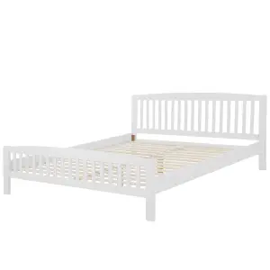 Wooden EU Super King Size Bed White CASTRES