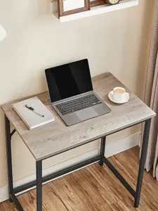 VASAGLE Computer Desk, Small Office Desk And Workstation, Work Desk For Home Office, Study, Bedroom, Metal Frame, Greige And Black