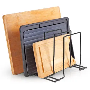 ASAB Metal Kitchen Organiser Chopping Board Rack - BLACK