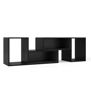 COSTWAY 2-Piece Console TV Stand Free-Combination TV Media Table W/ Storage Shelf