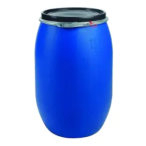 Large 150L Plastic Blue Open Top Food Grade Keg Barrel Storage Drums With Ring Latch & Lid