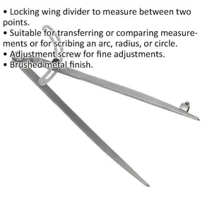 300mm Locking Wing Divider with Compass - Two Point Measurement - Adjustable