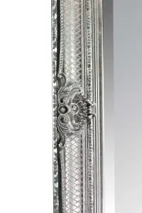 MirrorOutlet Abbey Full Length Leaner Large Silver Decorative Ornate Wall Mirror 5Ft5 X 2Ft7, (168cm X 78cm)