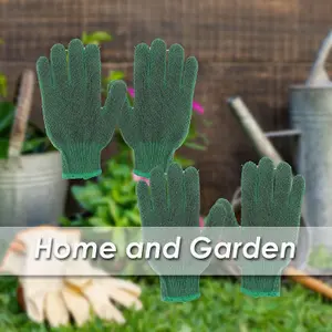 Garden Gloves Rubber Dot Grip Strech  Tools Accessories  2 One Size Green