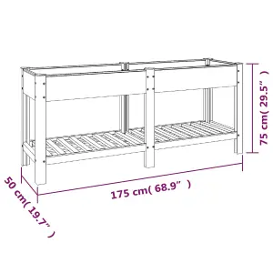 Berkfield Garden Raised Bed with Shelf Grey 175x50x75 cm WPC