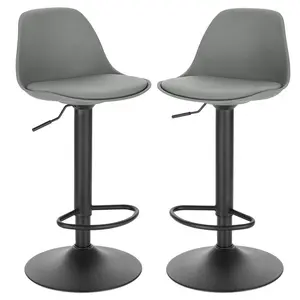 Height-adjustable bar stool set Rikard (Set of 2) Grey