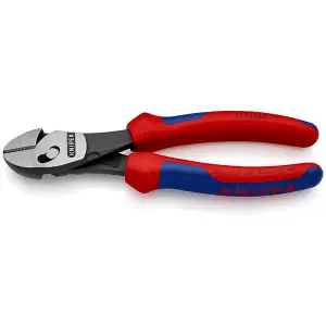 KNIPEX 73 72 180 TwinForce High Performance Diagonal Cutters with multi-component grips black atramentized, 180mm 24378