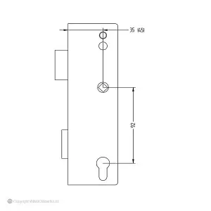 Paddock Lockmaster Single Spindle Centre Lockcase - 35mm Backset - 124921