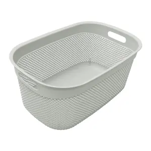 JVL Droplette Design Plastic Storage Basket, 33L, Grey