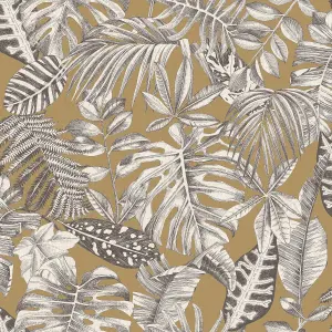 GoodHome Balito Beige Foliage Textured Wallpaper