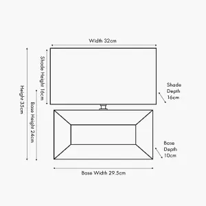 Block White Ceramic Rectangular Table Lamp