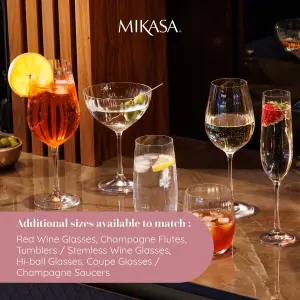 Mikasa Treviso Crystal White Wine Glasses, Set of 4, 350ml