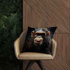 Realistic Monkey Face Splashart Outdoor Cushion 45cm x 45cm