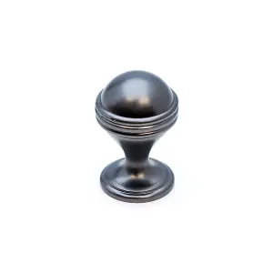 DecorAndDecor - COLLIER Graphite Decorative Round Ball Kitchen Cabinet Drawer Cupboard Knob Handle - Pair