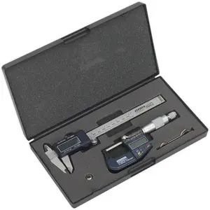 Precision Digital Measuring Set: Micrometer and Calipers with LCD Display