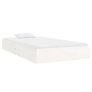 Berkfield Bed Frame White Solid Wood 100x200 cm