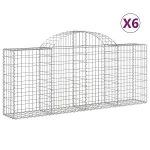 Berkfield Arched Gabion Baskets 6 pcs 200x30x80/100 cm Galvanised Iron