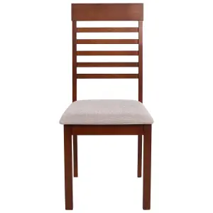 Set of 2 Dining Chairs ORTLEY Rubberwood Dark Wood