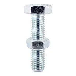 Timco - Set Screws & Hex Nuts - Grade 8.8 - Zinc (Size M8 x 70 - 2 Pieces)