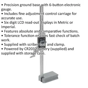 Digital Height Gauge - 0mm to 300mm - LCD Read-out Display - Metric & Imperial