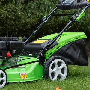 51cm 171cc 4-Stroke Petrol Lawnmower - Hand-Propelled Manual Grass Cutter Mower