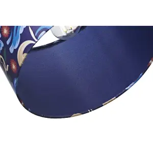 Vivid Floral Midnight Blue Satin Fabric 12 Drum Lamp Shade with Bird Decoration