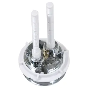 SPARES2GO Toilet Dual Flush Button 48mm WC Cistern Chrome Plated 110mm Double Push Rod Kit