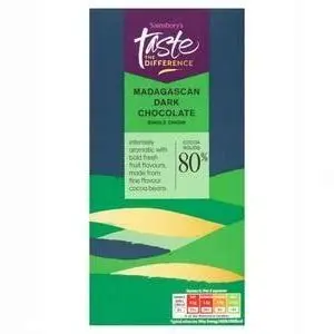 Sainsbury's Madagascan 80% Dark Chocolate, Taste The Difference 100G