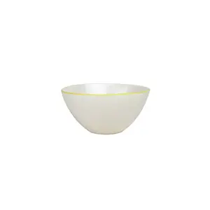 Abbesses 4 Piece Rice Bowl Set (Set of 4) White/Yellow