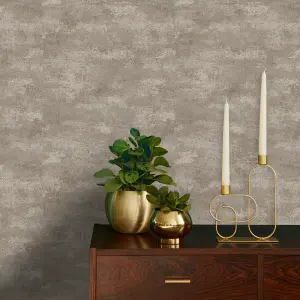 Boutique Urban Plaster Mocha Textured Plain Wallpaper